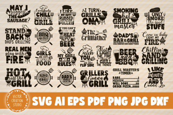 25 Barbecue Quote Bundle: Graphics & Crafts