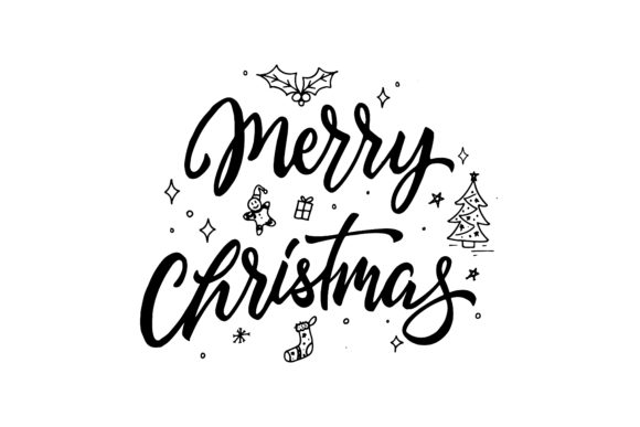 Merry Christmas Handdrawn Quote: Graphics & Crafts